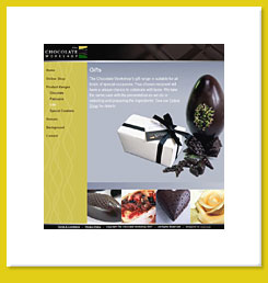 Web design for Chocolate Workshop