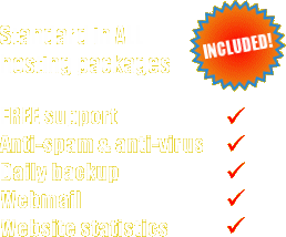 Websites hosting by Intechnia includes FREE support, Anti-virus and anti-spam, Daily backup, webmail and Website statistics